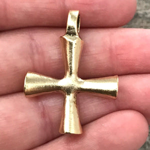 Gold Cross Jewelry Necklace, Maltese Cross Pendant, Leather Cross, Necklace Women, Men's Jewelry, Religious Jewelry Supplies, GL-6035