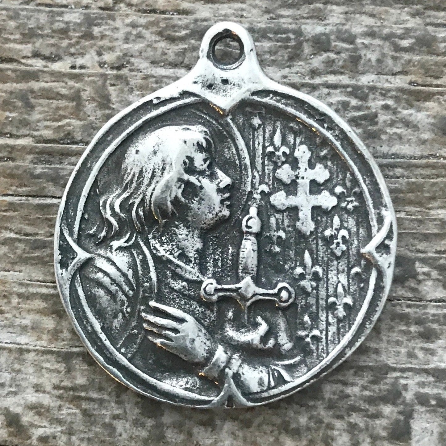 wholesale jewelry findings by carson's cove  charms pendants Joan of Arc Medal 