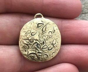 Swarovski Crystal Antiqued Gold Cross Charm, Wax Seal Style Pendant, Rhinestone Jewelry Making, Artisan Findings, GL-6169