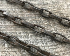 Large Rustic Brown Chain, Thick Antiqued Chain, Chain by the Foot, Jewelry Supplies, BR-2006