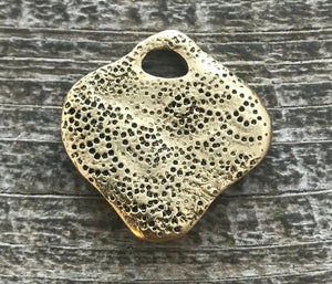 Artisan Heart Antiqued Gold Pendant, Love Charm, Wedding Gift Favor, Carson's Cove, GL-6076