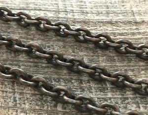 Large Vintage Rustic Brown Chain, Thick Antiqued Chain, Chain by the Foot, Jewelry Supplies, BR-2014