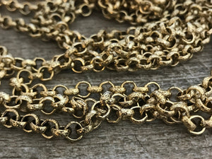 Rolo Chain, Thick Antiqued Gold Chain by the Foot, Carson's Cove Jewelry Supplies, GL-2008