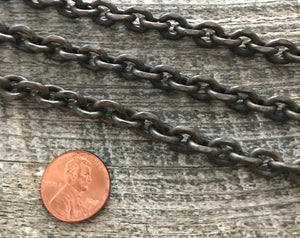 Large Vintage Rustic Brown Chain, Thick Antiqued Chain, Chain by the Foot, Jewelry Supplies, BR-2014