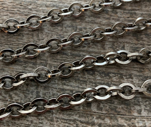 Antiqued Silver Simple Chain, Chain by the Foot, Jewelry Supplies, PW-2005