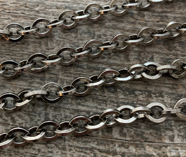Load image into Gallery viewer, Antiqued Silver Simple Chain, Chain by the Foot, Jewelry Supplies, PW-2005
