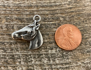 Horse Charm Pendant, Antiqued Silver Equestrian, Carsons Cove, Carson's Cove, Horse Jewelry Supplies, PW-6021
