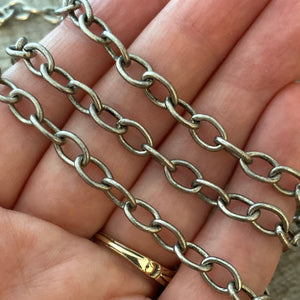Silver Chain, Large Link, Cable Oval Chain, Simple Chain, Jewelry Making Supplies, PW-2004