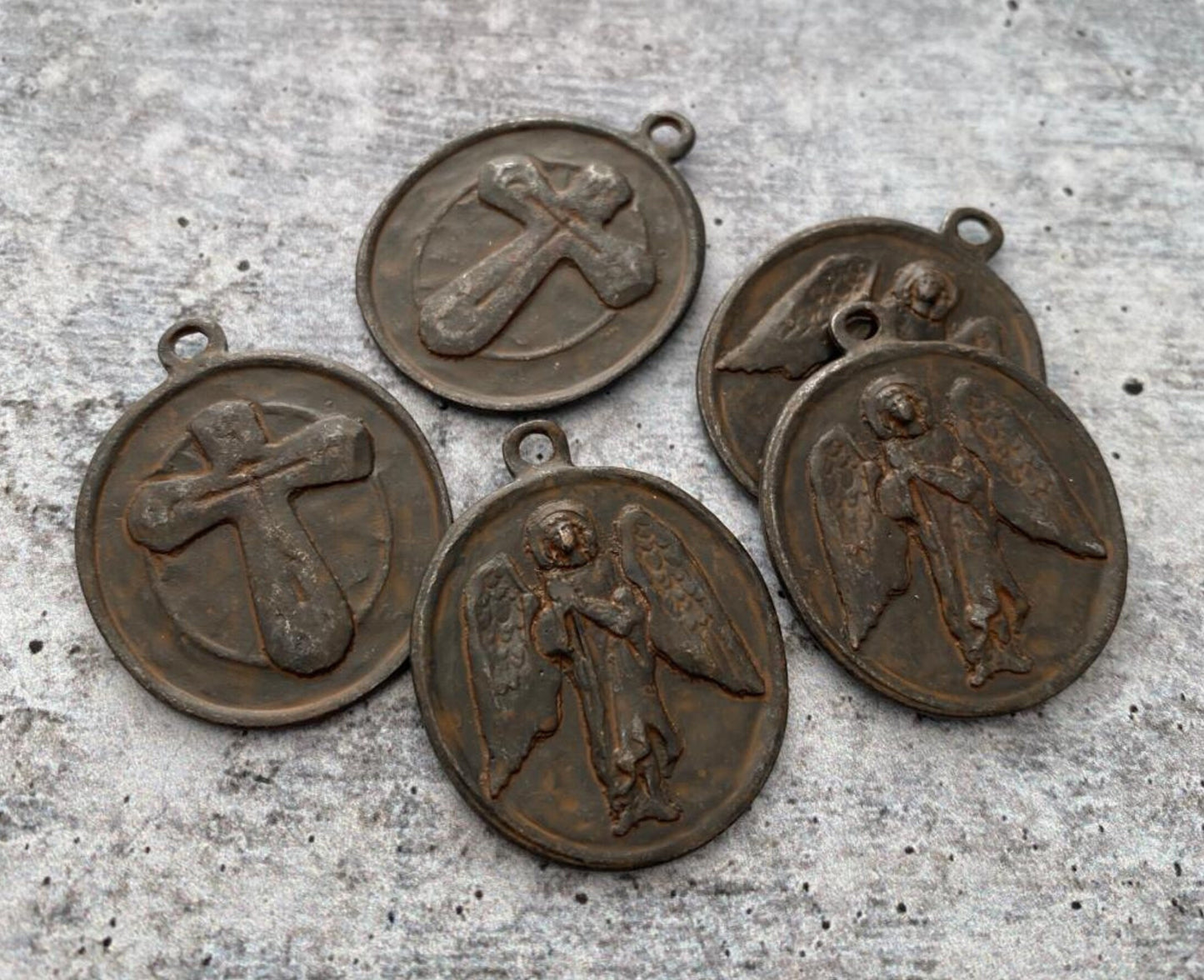 wholesale jewelry findings by carson's cove Catholic medal Angel of Healing