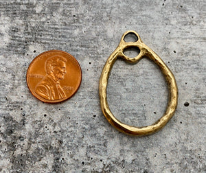 Hammered Hoop Charm Holder, Gold Artisan Earring Finding, Carson's Cove, GL-6094