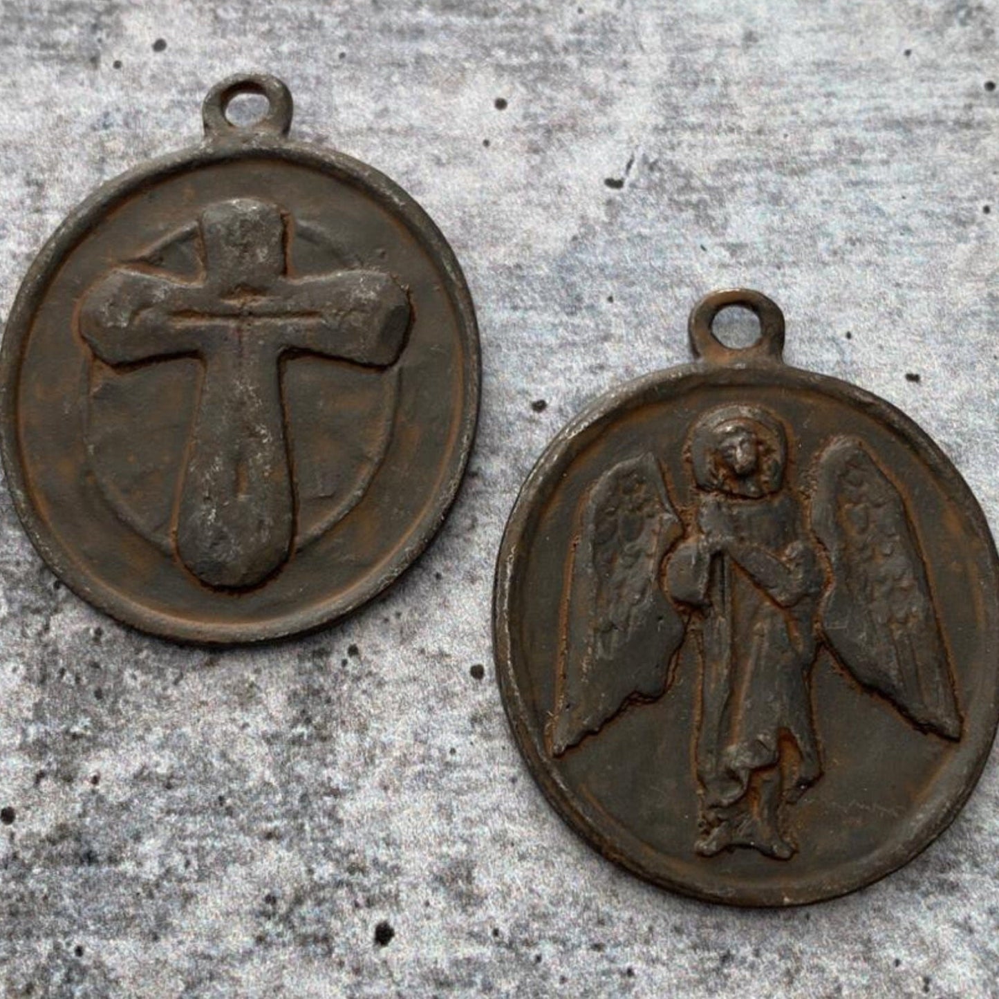 wholesale jewelry findings by carson's cove Catholic medal Angel of Healing