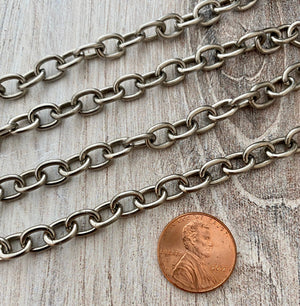 Silver Chain, Large Links Chain by the Foot, Jewelry Supplies, PW-2025