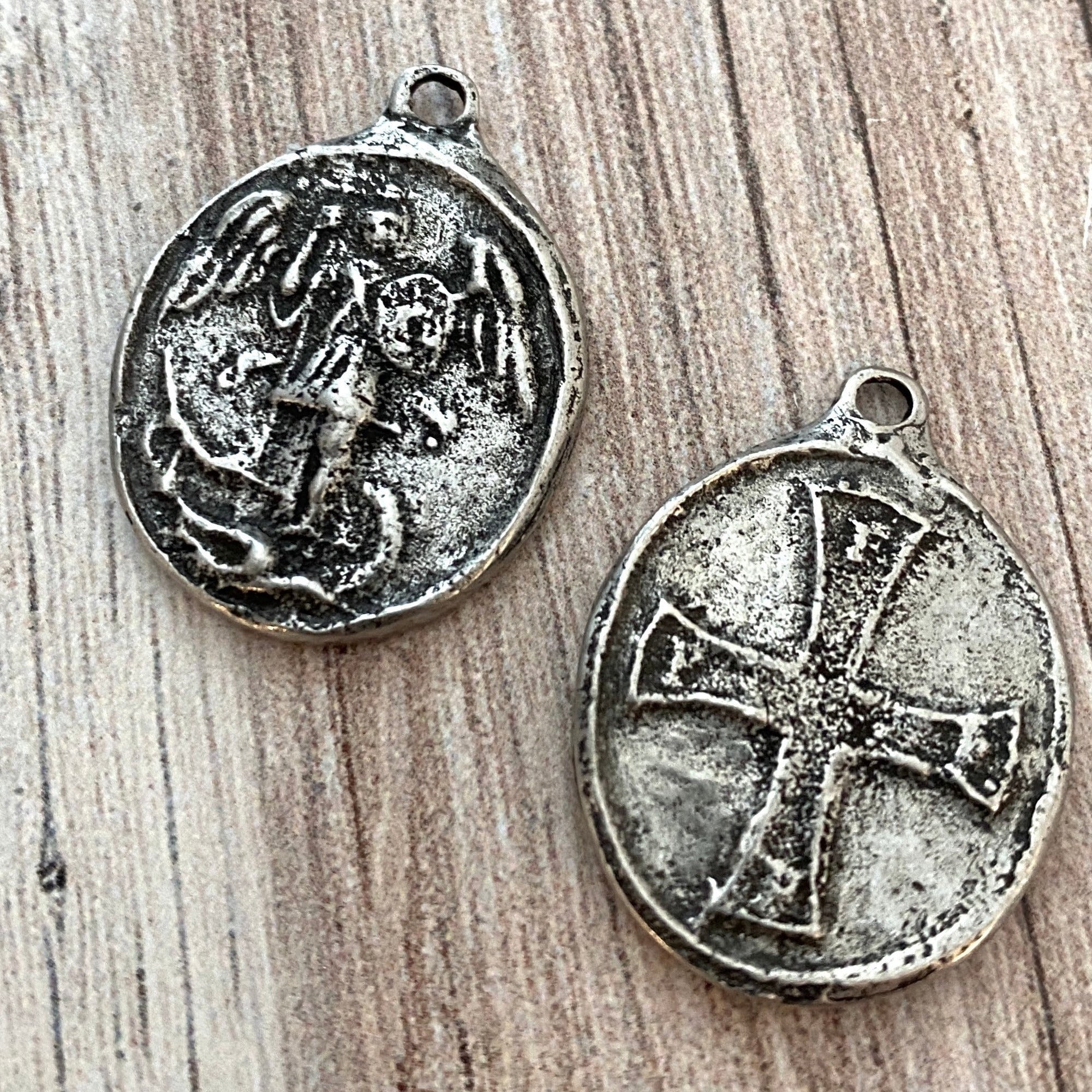 Vintage Catholic 4 Way Cross Silver Tone Protection Medal Necklace Pendant  | eBay