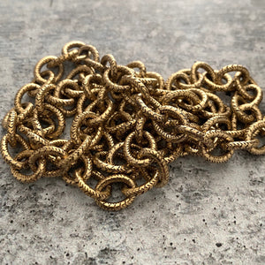 Large Gold Chain with Design, Thick Antiqued Gold Chain, Chain by the Foot, Carson's Cove Jewelry Supplies, GL-2007