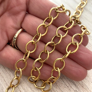 Cable Chain Gold, Double Circle Links, Bulk Chain By Foot, Jewelry Mak –  Carson's Cove
