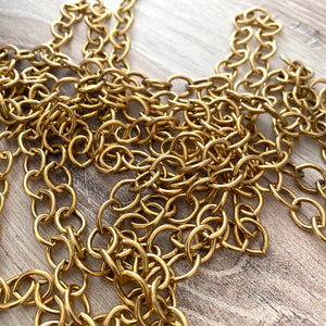 Large Smooth Chain, Oval Cable Bulk Chain By Foot, Gold Necklace Bracelet Jewelry Making GL-2028
