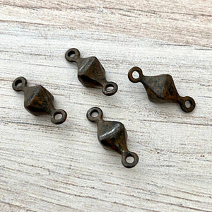 4 Connectors, Rustic Brown Diamond Shaped Connector, Carsons Cove, BR-6180