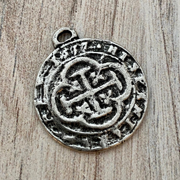 Load image into Gallery viewer, Old World Spanish Coin Replica, Cross Charm Pendant, Shipwreck Treasure, Jewelry Supplies, PW-6183
