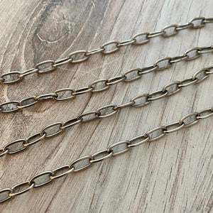 Clip Chain, Minimalist Rectangle Silver Chain by the Foot, Paperclip, Jewelry Supplies, PW-2033