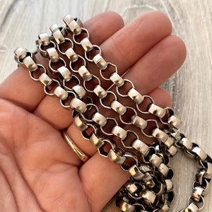 Large Rolo Chain, Thick Chunky Silver Chain by the Foot, Carson's Cove Jewelry Supplies, PW-2031