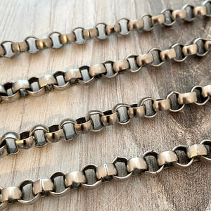 Large Rolo Chain, Thick Chunky Silver Chain by the Foot, Carson's Cove Jewelry Supplies, PW-2031