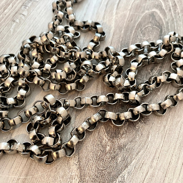 Load image into Gallery viewer, Large Rolo Chain, Thick Chunky Silver Chain by the Foot, Carson&#39;s Cove Jewelry Supplies, PW-2031
