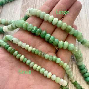 Full Strand Chrysoprase Beads, Faceted Rondelles, Various Sizes, BD-0009, BD-0010