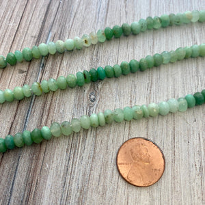 Half Strand Chrysoprase Beads, Faceted Rondelles, Various Sizes, BD-0009, BD-0010