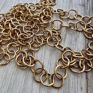 Large Smooth Chunky Chain, Circle Cable Bulk Chain By Foot, Gold Necklace Bracelet Jewelry Making GL-2043