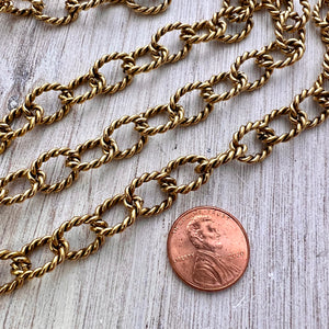 Large Chunky Twisted Chain Gold Chain, Chain by the Foot, Carson's Cove Jewelry Supplies, GL-2047