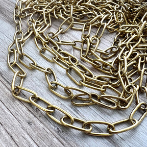 Minimalist Large Gold Clip Chain by the Foot, Rectangle Paperclip Chain, Jewelry Supplies, GL-2054