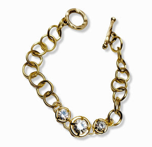 Large, Chunky Gold Crystal Rhinestone Chain Chain by the Foot, Jewelry Supplies, GL-2048