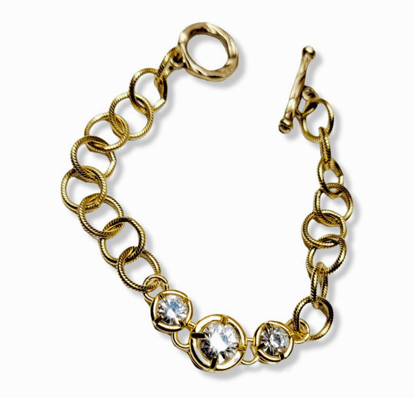 Load image into Gallery viewer, Textured Hammered Toggle Clasp, Antiqued Gold Clasp, Closure, Necklace Clasp Closure, GL-6108
