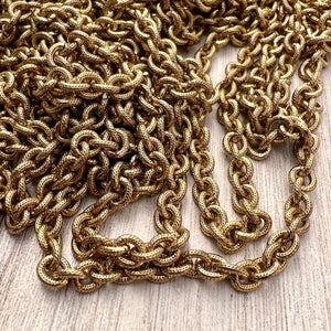 Thick Gold Chain with Design, Textured Chain by the Foot, Carson's Cove Jewelry Supplies, GL-2018