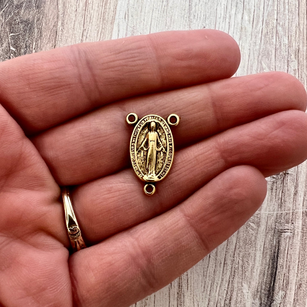 Rosary Centerpiece Connector, Antiqued Gold Dove Holy Spirit Saint Esp –  Carson's Cove