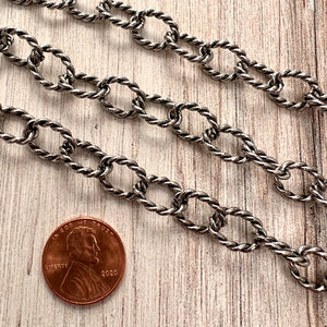 Large Chunky Twisted Chain Silver Chain, Chain by the Foot, Carson's Cove Jewelry Supplies, PW-2047